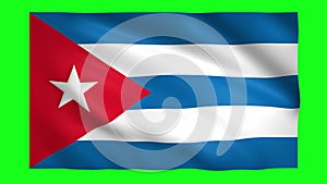 Cuba flag on green screen for chroma key