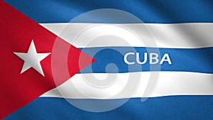 Cuba flag with the name of the country