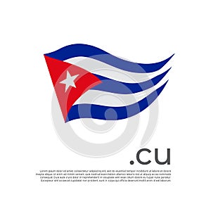 Cuba flag. Stripes colors of the cuban flag on a white background. Vector design national poster with cu domain, place for text