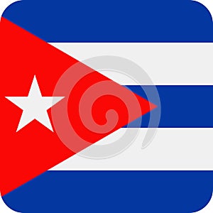 Cuba Flag Vector Square Flat Icon