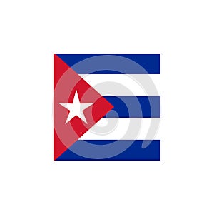 Cuba flag vector square icon - illustration. Flag of Cuba. Abstract concept, icon, square, button
