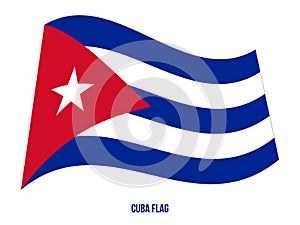 Cuba Flag Waving Vector Illustration on White Background. Cuba National Flag