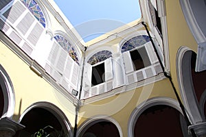 Cuba, Habana, old city centre, cozy courtyard.