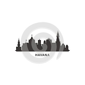 Cuba Havana cityscape vector logo