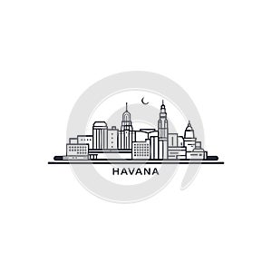 Cuba Havana cityscape vector logo