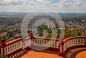 Cuba. Holguin: Landscape with views of the city Holguin from Hill of the Cross.