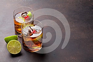 Cuba libre cocktail glasses