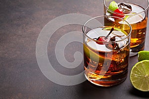 Cuba libre cocktail glasses