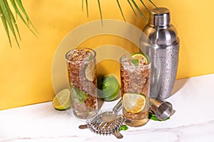 Cuba libre or long island summer cocktail