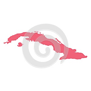 Cuba. Map Of Cuba Vector silhouette.