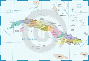 Cuba Map - Detailed Vector Illustration