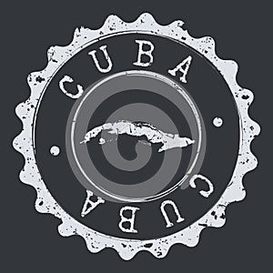 Cuba Map Seal. Silhouette Postal Passport Stamp. Round Vector Icon Postmark.