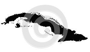 Cuba map vector outline.