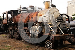 Cuba: Old locomotive that will be restored in Havanna for a train museum photo