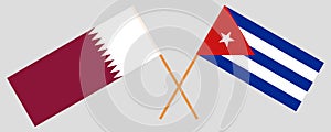 Cuba and Qatar. The Cuban and Qatari flags. Official colors. Correct proportion. Vector