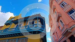 Cuba, Scenic colorful Old Havana streets in historic city center of Havana Vieja