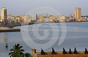 Cuba Skyline from Havana with of the Malecon