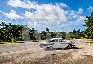 Cuba taxi at a rest area near Havana
