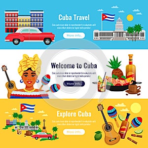 Cuba Travel Banners Set