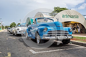 Cuba Varadero vintage cars parked lined up