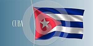 Cuba waving flag vector illustration