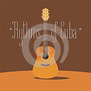 Cuban acoustic guitar vector illustration