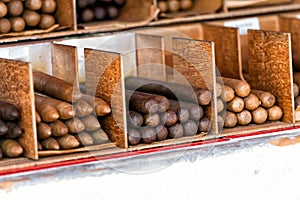 Cuban cigars in boxes in Key West, USA