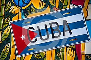 Cuban flag on colorful vibrant background