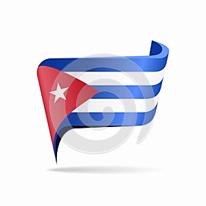 Cuban flag map pointer layout. Vector illustration.