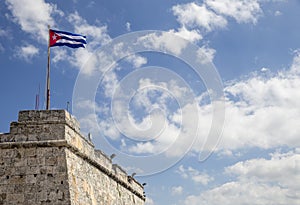 Cuban flag on the top of the Morro fortress