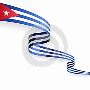 Cuban flag wavy abstract background. Vector illustration.