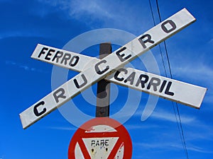 Cuban rail road crossing sign photo