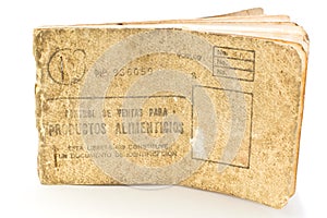 Cuban ration food card, libreta de la bodega photo