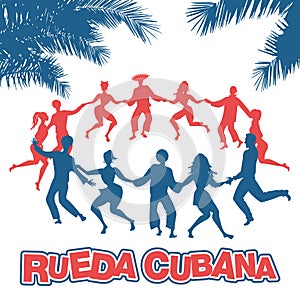 Cuban Rueda, or group of people dancing salsa in a circle photo