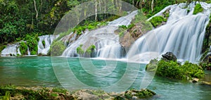 Cuban waterfalls, waterfalls panorama, El Nicho photo