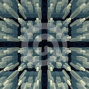 Cube 3d extrude symmetry background, render illustration