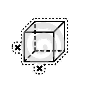 cube algebra icon. Vector illustration decorative design