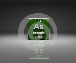 Cube with Arsenic number 33 periodic table