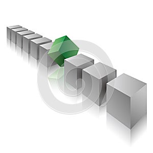 Cube assembled of blocks,puzzle blocks.