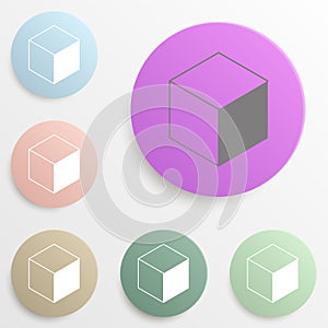 cube badge color set. Simple glyph, flat vector of web icons for ui and ux, website or mobile application