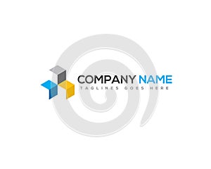 3 cube block in 3D effect