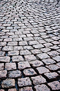 Cube block-stones of sett paving