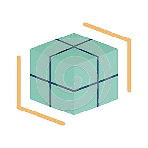 Cube color vector icon which can easily modify or edit