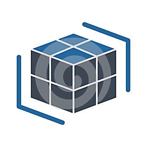 Cube Color Vector icon which can easily modify or edit