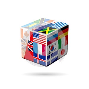Cube concept with national flags