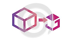 Cube Data Processing, 3D Information Transformation Vector Design Generative AI