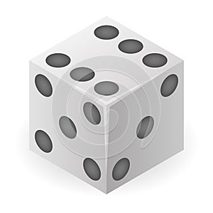 Cube dice icon, isometric style