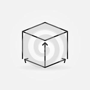 Cube Dimensions vector concept icon in outline style
