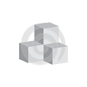 Cube icon, vector illustration in flat isometric 3D style