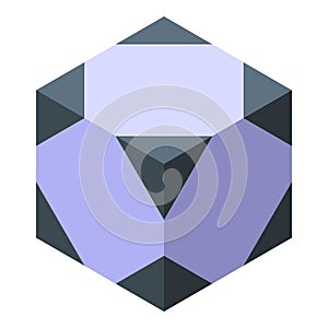 Cube illusion icon isometric vector. Visual memory